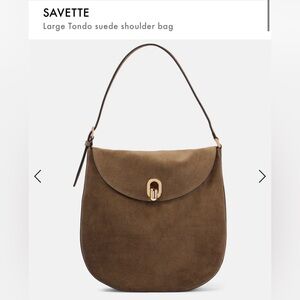 Savette Large Tondo Suede Shoulder Bag. New. Never used. Storage bag.